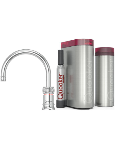 QUOOKER Classic Nordic Round Chrome VAQ PRO3 & CUBE  100°C + system wody pitnej Solo-Tap