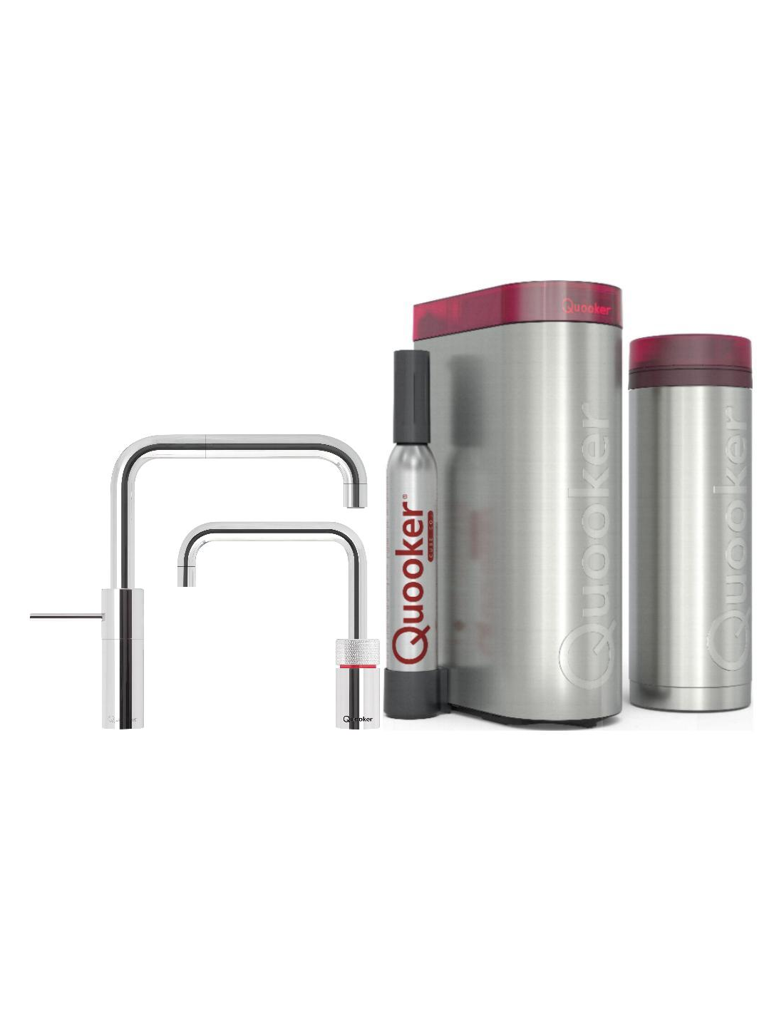 Quooker Sample Block QUOOKER Nordic Square Twintaps VAQ PRO3 i CUBE jako zestaw