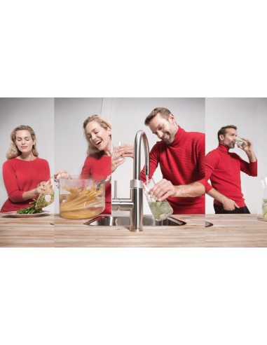 QUOOKER Classic Nordic Round COMBI B & CUBE  100°C + system wody pitnej Solo-Tap o nostalgicznym wyglądzie