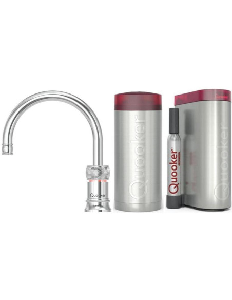 QUOOKER Classic Nordic Round COMBI (+) B & CUBE 100°C + system wody pitnej Solo-Tap o nostalgicznym wyglądzie