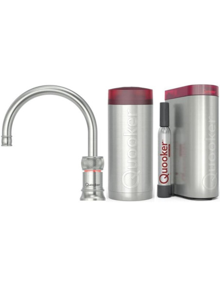 QUOOKER Classic Nordic Round COMBI (+) B & CUBE 100°C + system wody pitnej Solo-Tap o nostalgicznym wyglądzie