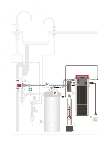 QUOOKER Nordic Round Single-Tap COMBI (+) B z CUBE
