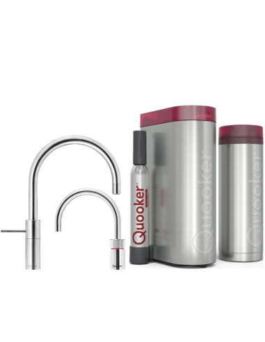 QUOOKER Nordic Round Twintaps COMBI B & CUBE  jako zestaw