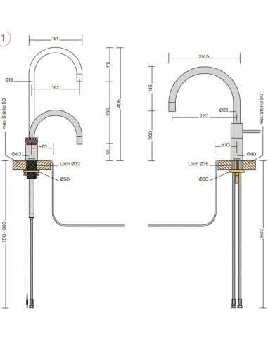QUOOKER Nordic Round Twintaps COMBI B & CUBE  jako zestaw