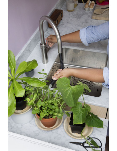 QUOOKER FLEX Round Combi B – bateria jednouchwytowa z wyciąganą wylewką i funkcją wrzątku 100°C