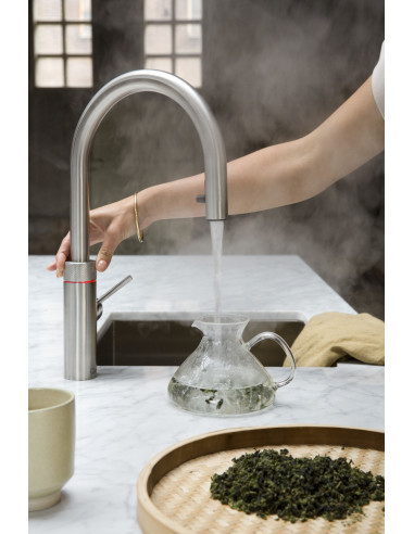 QUOOKER FLEX Round Combi B (+) – bateria jednouchwytowa z wyciąganą wylewką i funkcją wrzątku 100°C