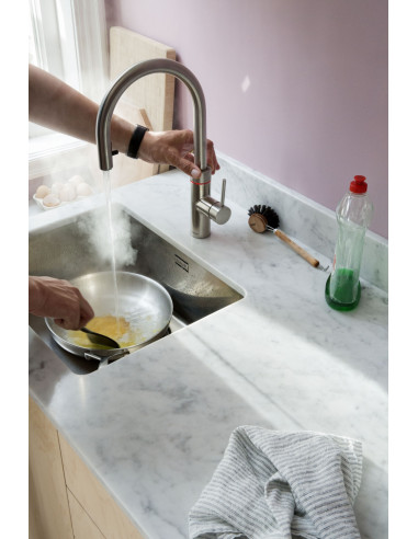 QUOOKER FLEX Round Combi B (+) – bateria jednouchwytowa z wyciąganą wylewką i funkcją wrzątku 100°C