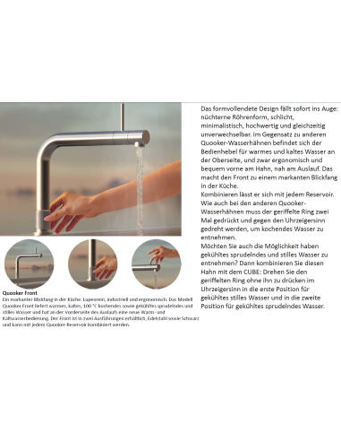 QUOOKER FRONT Combi B (+) – jednouchwytowa bateria z funkcją wrzątku 100°C