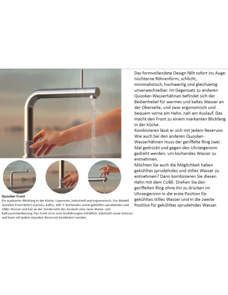 QUOOKER FRONT Combi B (+) – jednouchwytowa bateria z funkcją wrzątku 100°C