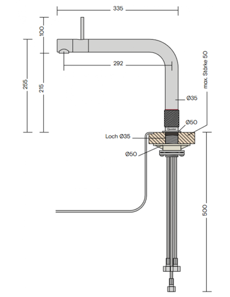QUOOKER FRONT Combi B (+) – jednouchwytowa bateria z funkcją wrzątku 100°C