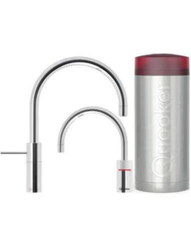 QUOOKER Nordic Round Twintaps COMBI (+) – zestaw: bateria jednouchwytowa + kran do wrzątku (100°C)