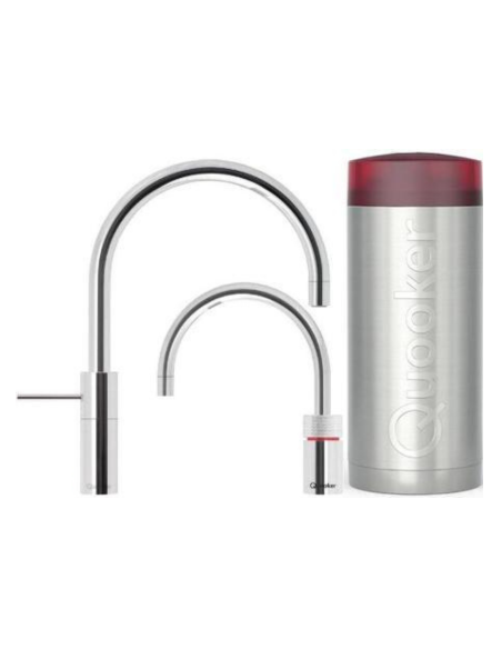 QUOOKER Nordic Round Twintaps COMBI (+) – zestaw: bateria jednouchwytowa + kran do wrzątku (100°C)