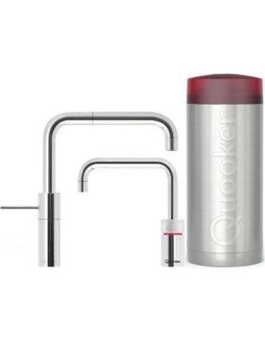 QUOOKER Nordic Square Twintaps VAQ PRO3 – zestaw: jednouchwytowa bateria + kran do wrzącej wody (100°C)