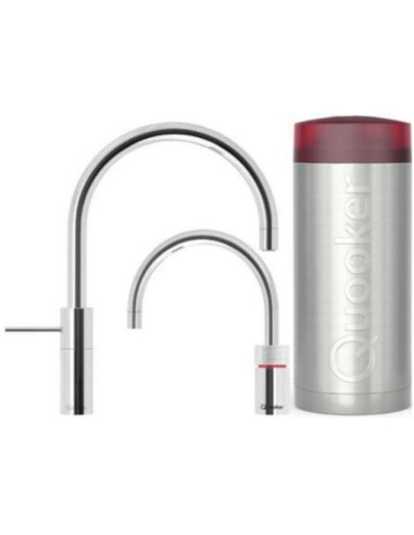 QUOOKER Nordic Round Twintaps VAQ PRO3 – zestaw baterii: jednouchwytowa + kran do wrzącej wody (100°C)