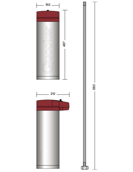 QUOOKER FLEX Round Wyciągana wylewka VAQ PRO3 z CUBE