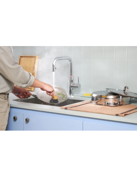 QUOOKER FLEX  SQUARE VAQ PRO3 – jednouchwytowa bateria z wyciąganą wylewką, z funkcją wrzącej wody (100°C)