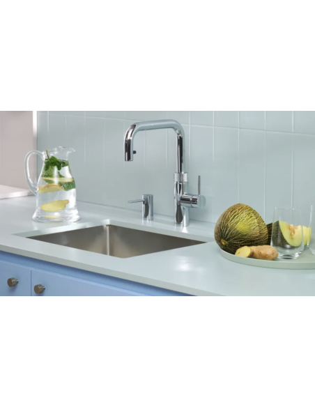 QUOOKER FLEX  SQUARE COMBI +  jednouchwytowa bateria z wyciąganą wylewką, z funkcją wrzącej wody (100°C)