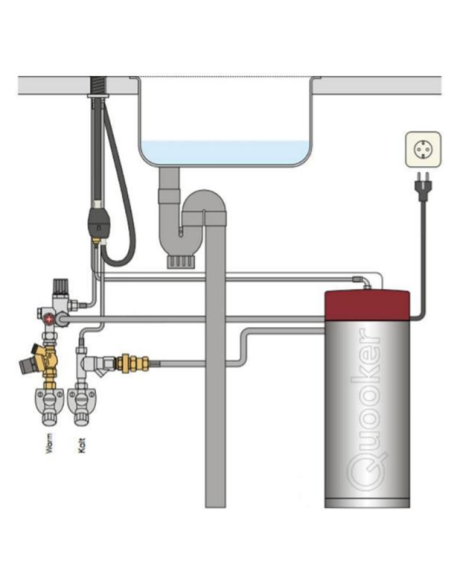 QUOOKER FLEX SQUARE Wyciągana wylewka Combi (+) B z CUBE