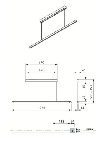BORA Horizon Lampa wisząca FIX
