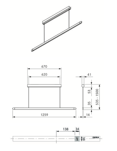BORA Horizon Lampa wisząca FIX