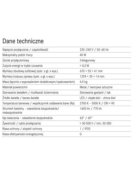 BORA Horizon Lampa wisząca FIX