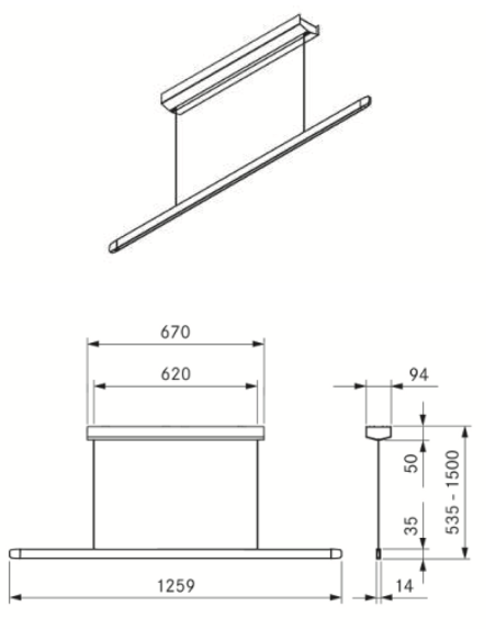 BORA Horizon Lampa wisząca Move