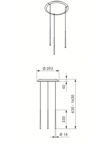 BORA Stars Lampa wisząca w potrójnym układzie okrągłym