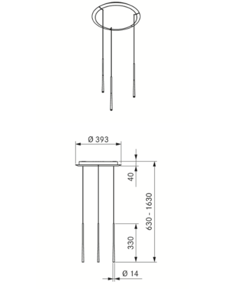 BORA Stars Lampa wisząca w potrójnym układzie okrągłym