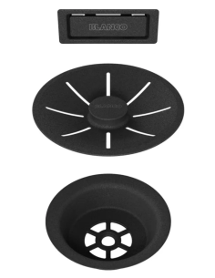 BLANCO Zestaw elementów stalowych w kolorze czarnym, do armatury przelewowo-odpływowej InFino, do jednej komory