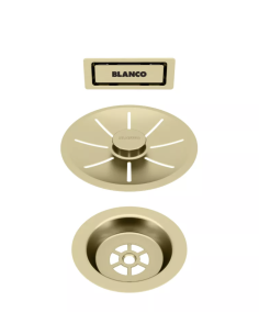 BLANCO Zestaw elementów stalowych w kolorze satin gold, do armatury przelewowo-odpływowej InFino, do jednej komory