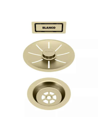 BLANCO Zestaw elementów stalowych w kolorze satin gold, do armatury przelewowo-odpływowej InFino, do jednej komory