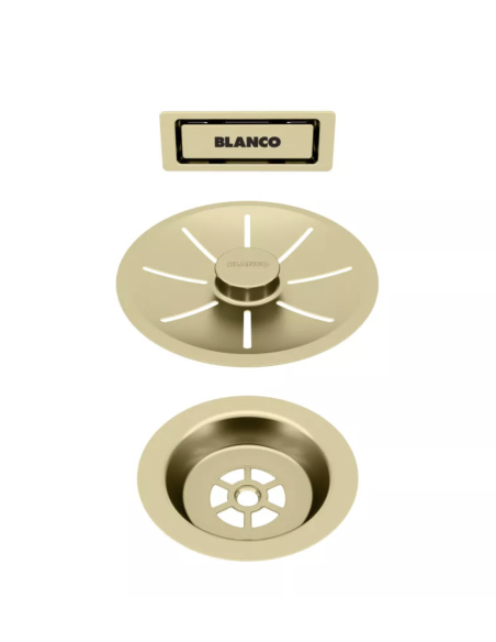 BLANCO Zestaw elementów stalowych w kolorze satin gold, do armatury przelewowo-odpływowej InFino, do jednej komory