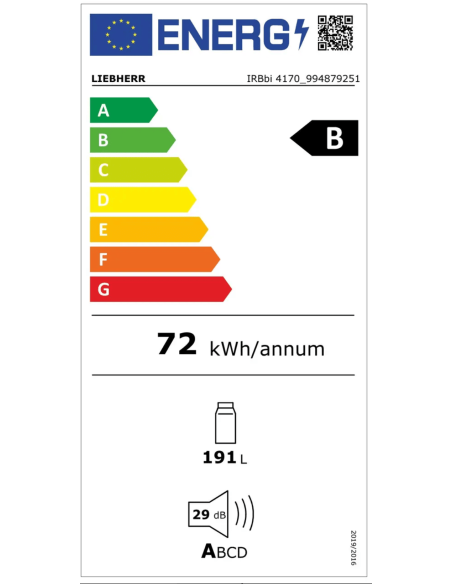 Chłodziarka do zabudowy IRBbi 4171 peak z systemem BioFresh Professional