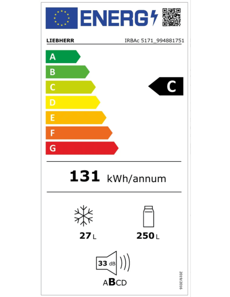 Chłodziarka do zintegrowanej zabudowy z technologią BioFresh Professional i AutoDoor IRBAc 5171 peak BioFresh