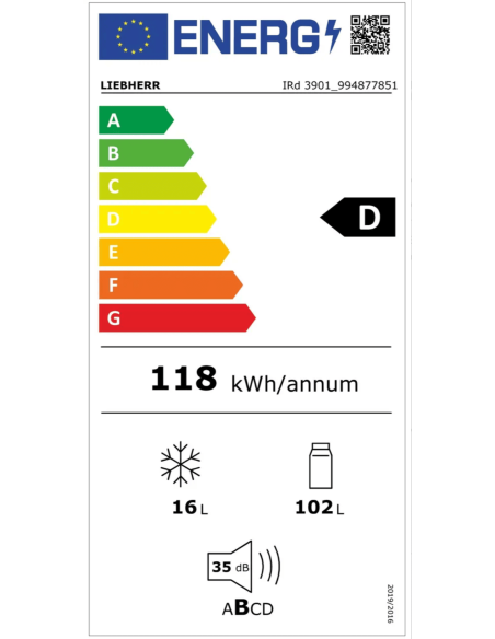 Chłodziarka Zintegrowana  z systemem EasyFresh IRd 3901 pure