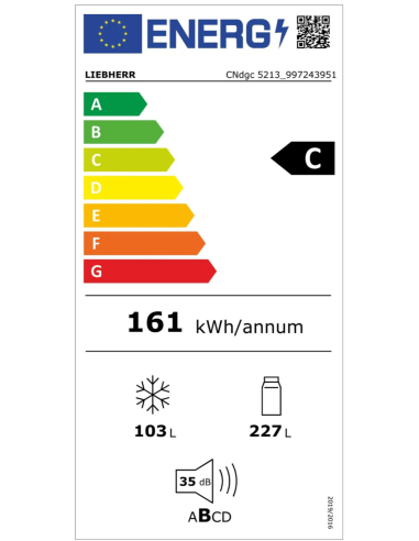 Chłodziarko-zamrażarka z systemem EasyFresh i NoFrost CNdgc 5213 pure
