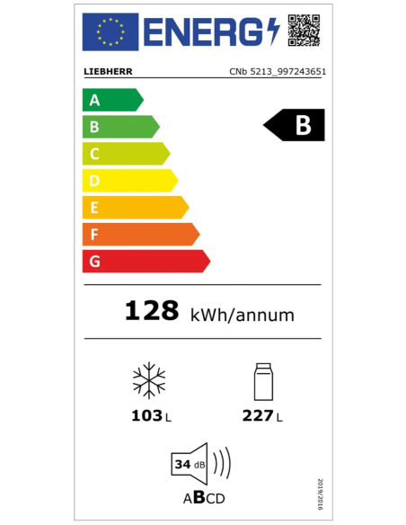 Chłodziarko-zamrażarka z systemem EasyFresh i NoFrost CNb 5213  pure