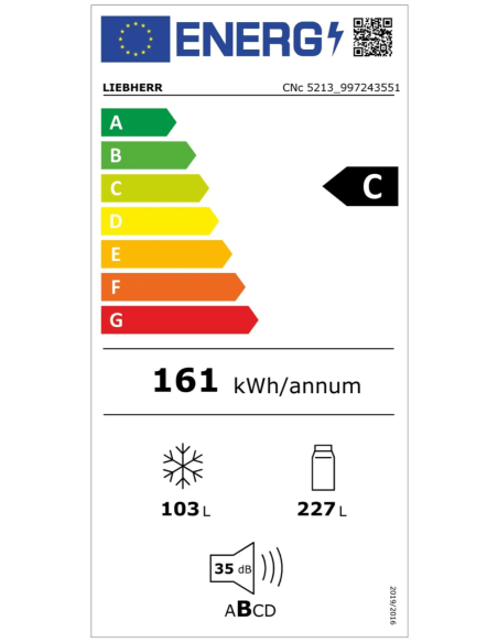 Chłodziarko-zamrażarka z systemem EasyFresh i NoFrost CNc 5213  pure