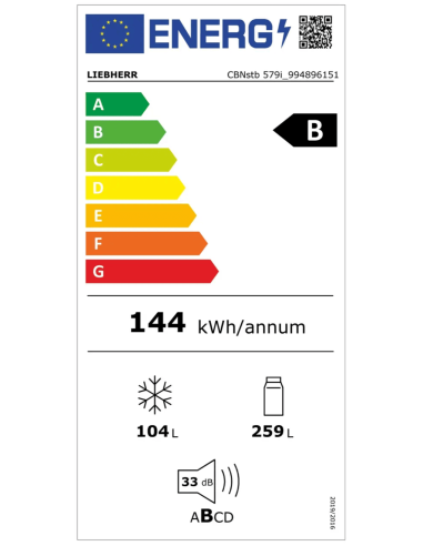 Chłodziarko-zamrażarka CBNstb 579i peak  i z systemem BioFresh Professional NoFrost