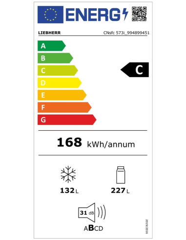 Chłodziarko-zamrażarka z systemem Easy Fresh CNsfc 573i plus  No Frost