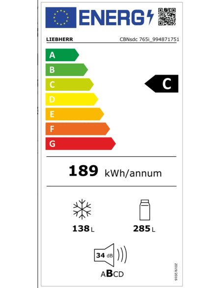 Chłodziarko-zamrażarka z systemem BioFresh NoFrost CBNsdc 765i prime