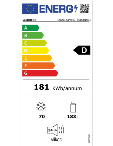 Zintegrowana chłodziarko-zamrażarka z systemem EasyFresh i NoFrost IKGNS 51Vd03 Pure NoFrost