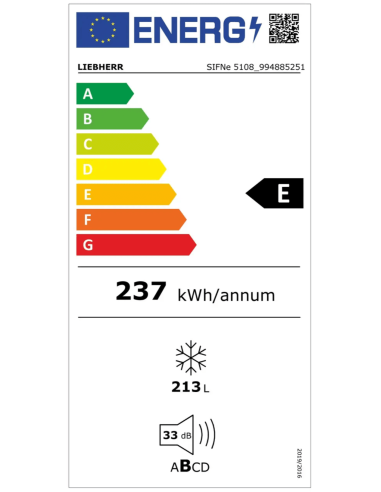 Zamrażarka szufladowa do zabudowy zintegrowanej z systemem NoFrost SIFNe 5108 pure