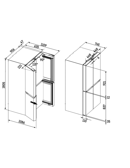 4-drzwiowa chłodziarko-zamrażarka French Door z kostkarką IceMaker MBtsdi 9024 plus BioFresh NoFrost