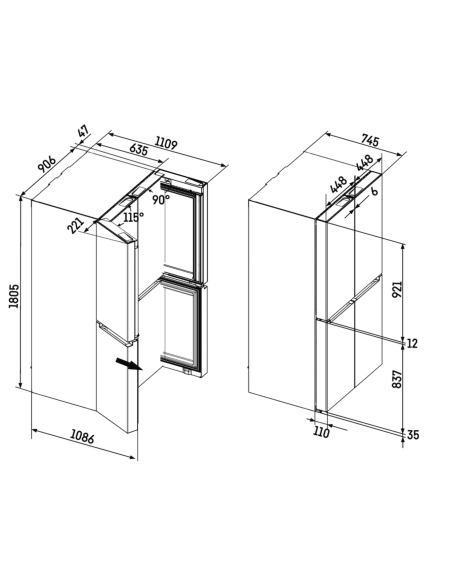 4-drzwiowa chłodziarko-zamrażarka French Door z kostkarką IceMaker MBbsdi 9024 plus BioFresh NoFrost