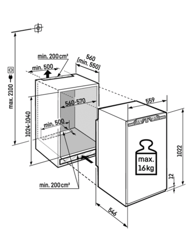 Chłodziarka do zabudowy IRBc 4020 peak z systemem BioFresh Professional