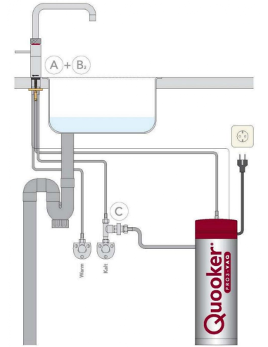QUOOKER FRONT VAQ PRO3 – jednouchwytowa bateria z funkcją wrzącej wody (100°C)